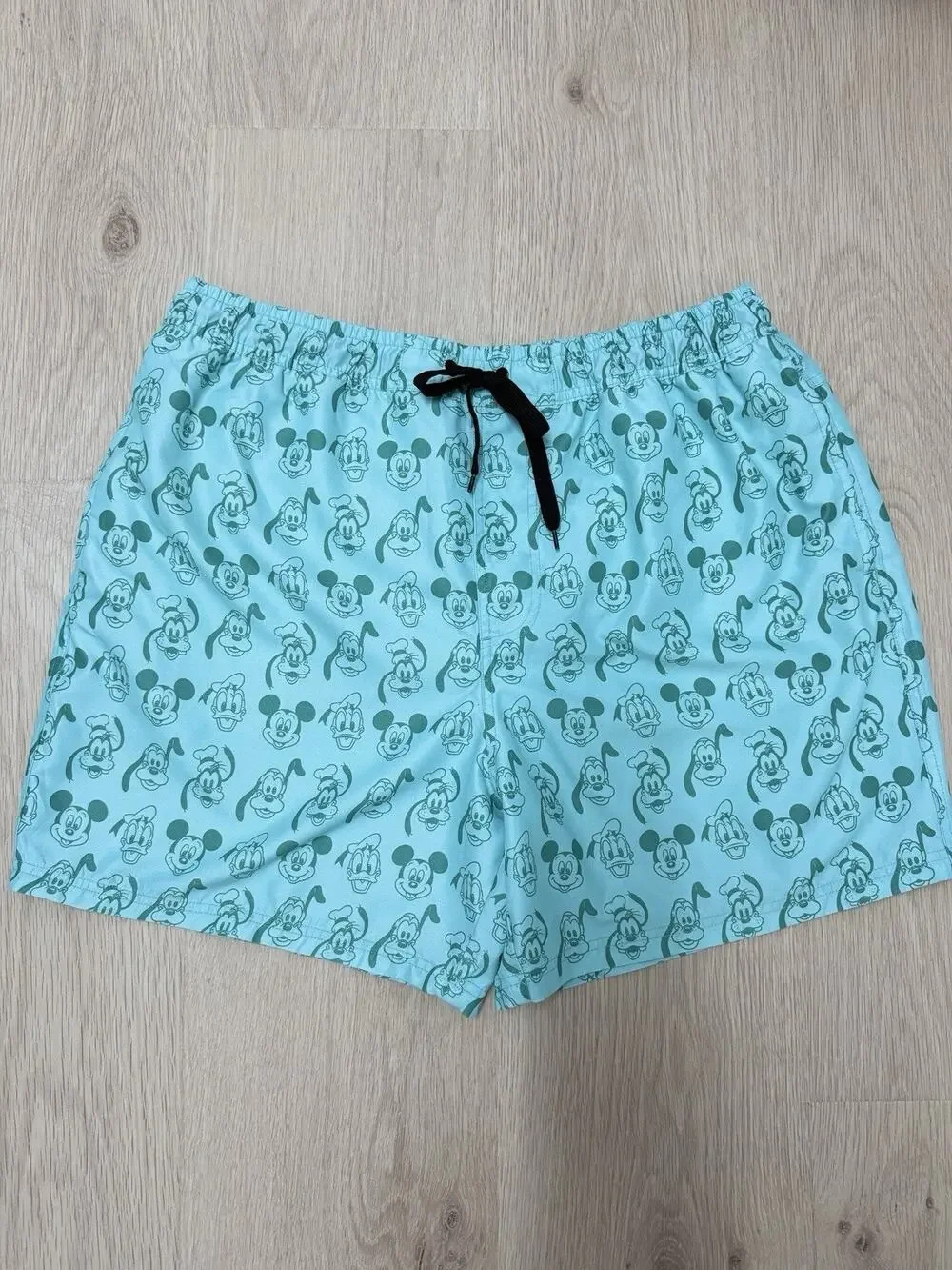 Disney Mickey Mouse Donald Duck Goofy Swim Trunks Men’s Large Mint Green